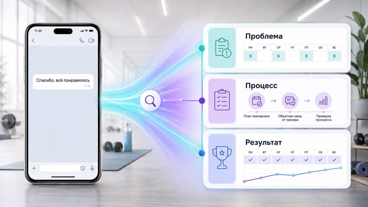 Короткое сообщение «Спасибо, всё понравилось» раскрывается в содержательный кейс: проблема клиента, процесс работы и результат